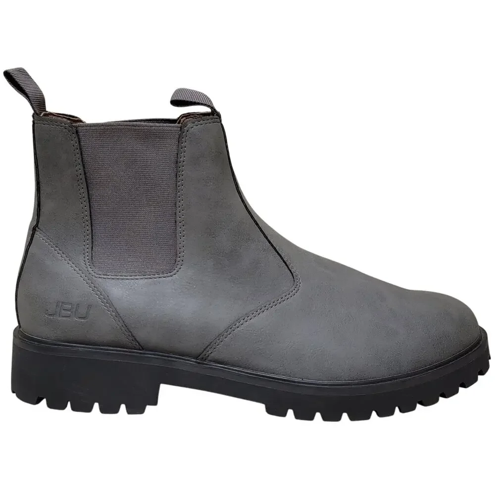 JBU Men Chelsea Ankle Boots Kai Water Resistant Size US 11M Grey Faux Leather
